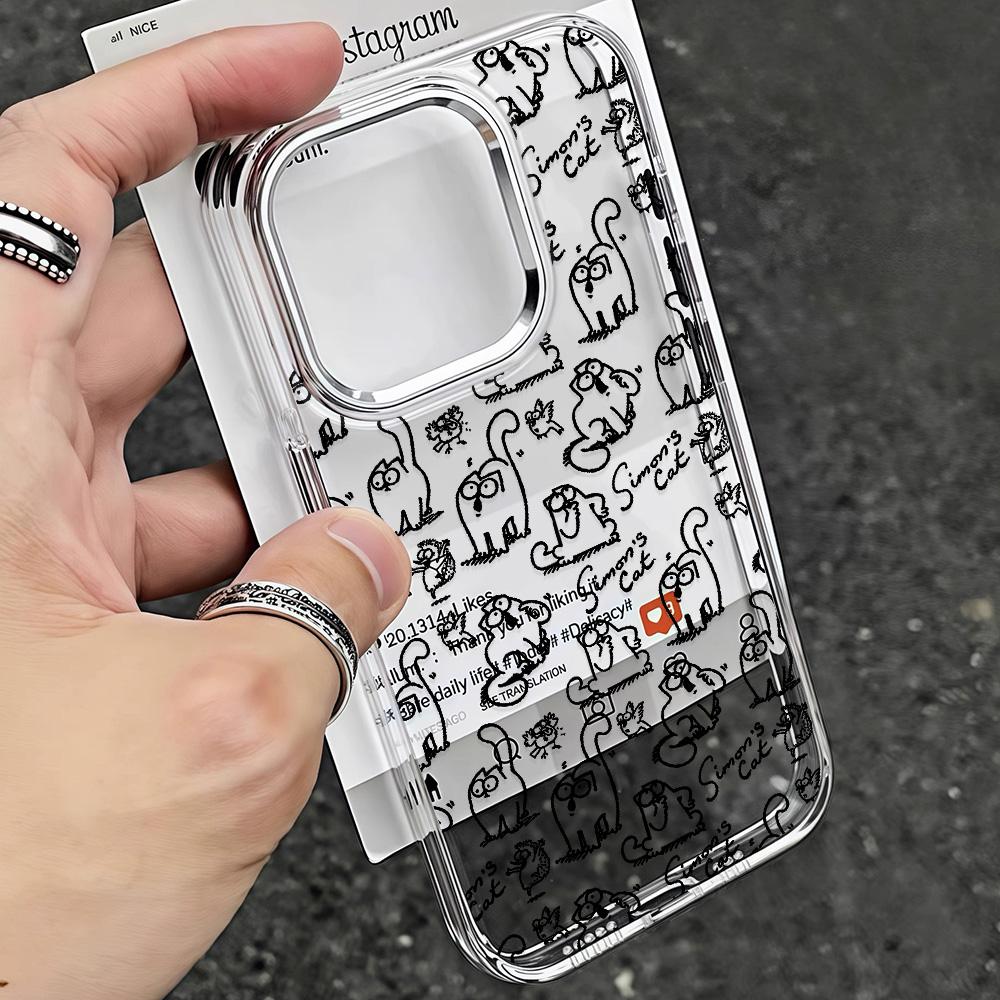 Милый Чехол для Телефона S-Simons-Cat Новый Для Xiaomi Redmi Note 15 14 13 14c 13c 12 11 12s 12c 10c 10 9 Pro Plus 4G 5G Прозрачный Чехол