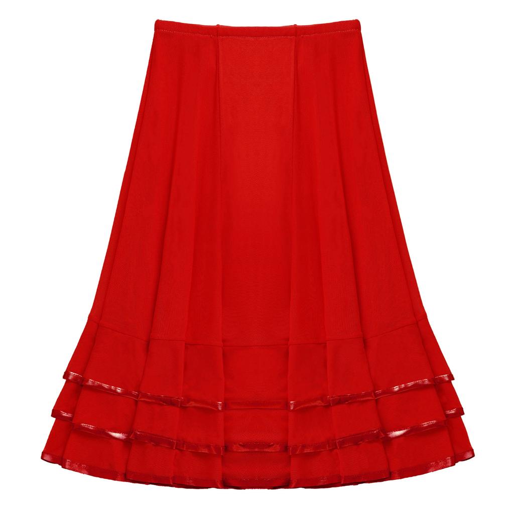 Стильная полосатая сетчатая юбка для девочек, эластичный пояс, многоярусный подол, повседневная спортивная одежда для танцев