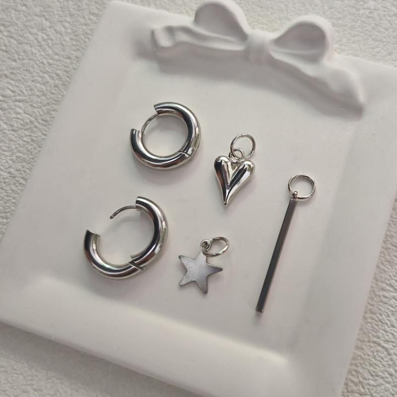 Панк Длинные Сердце Звезда Подвеска Серьги Для Женщин Простая Мода Геометрические Круглые Серьги-Пряжки Новые Модные Ювелирные Изделия Подарок