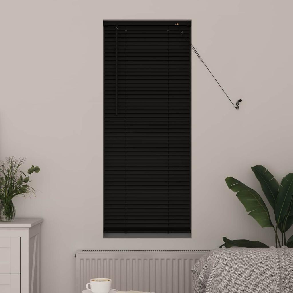 Black Venetian Blind 150 x 60 cm 25 mm PVC