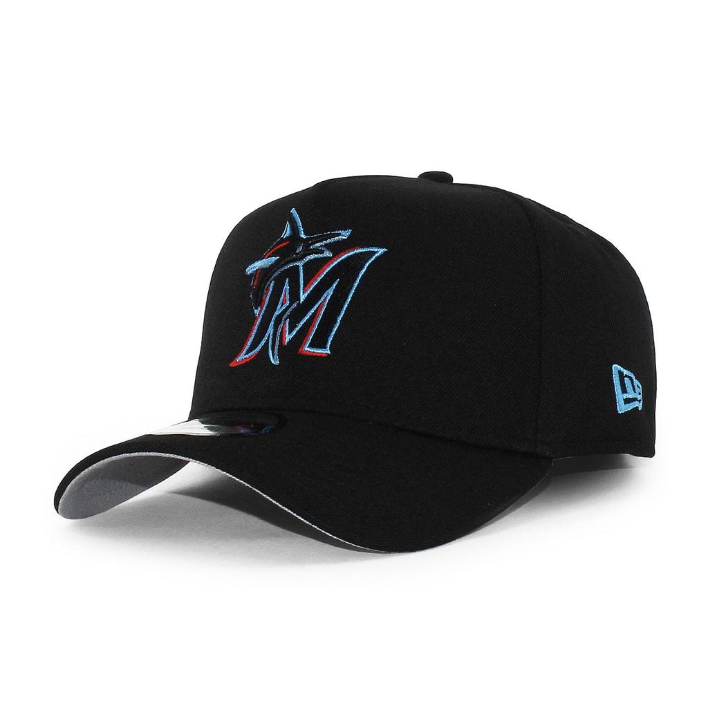 New Era 9FORTY SNAPBACK CAP 940 MLB NFL NBA MLS Snapback Free Miami Marlins A-FRAME A-FRAME (JP, Alphabet, Size, (Black)) [Used]