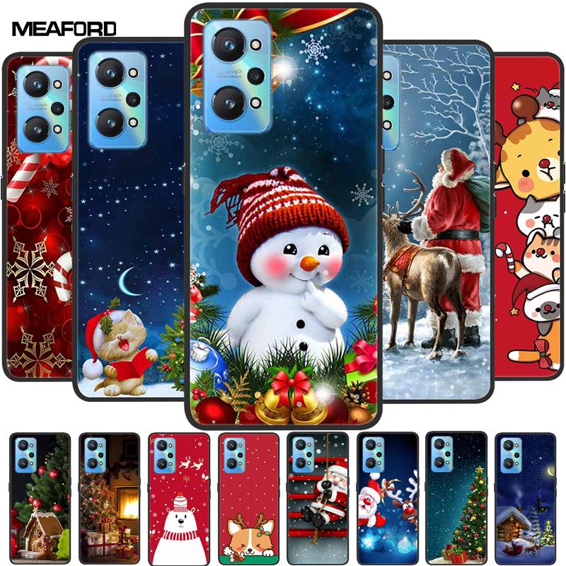 Christmas Cover For Realme GT Neo 2 2T 3 3T Cases Lovely Soft TPU Silicone Covers for Realme C21Y C25Y Q5 Pro Neo2 Neo3 Neo2T