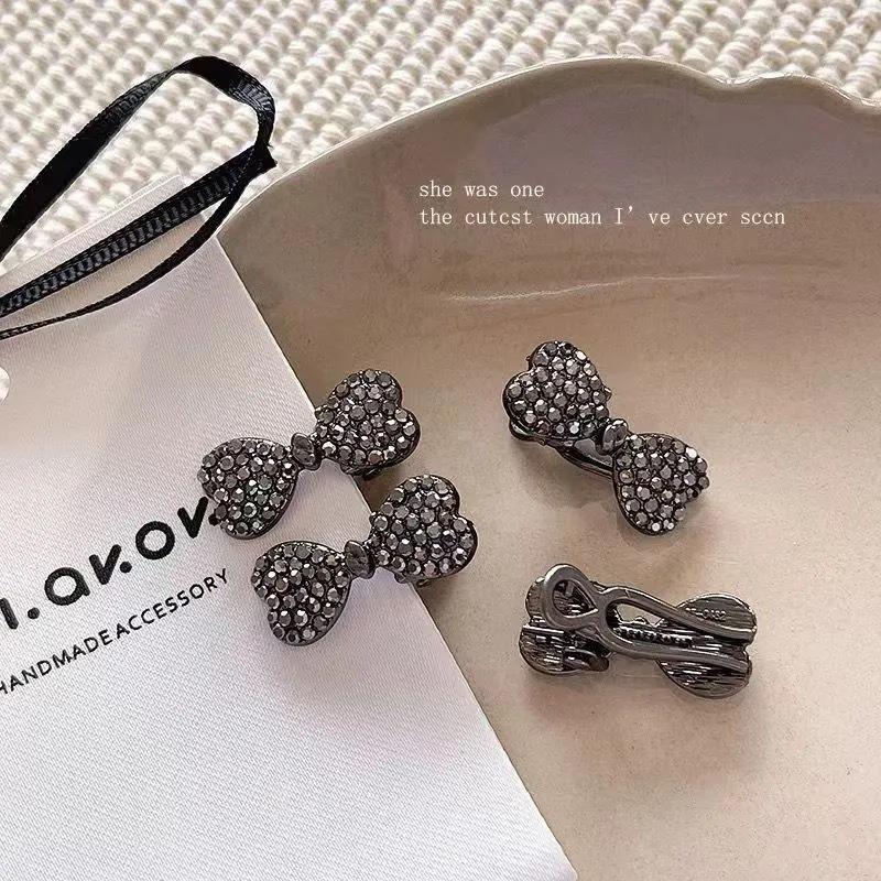 Новая маленькая заколка-бант со стразами изысканная боковая заколка заколка для челки сломанная заколка модная заколка-уточка аксессуары для волос