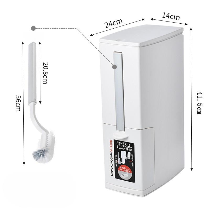 Integrated Trash Can Toilet Brush Set Large Capacity Toilet Brush and Waste Bin Set with Lid Multifunction Bathrom Accessories
