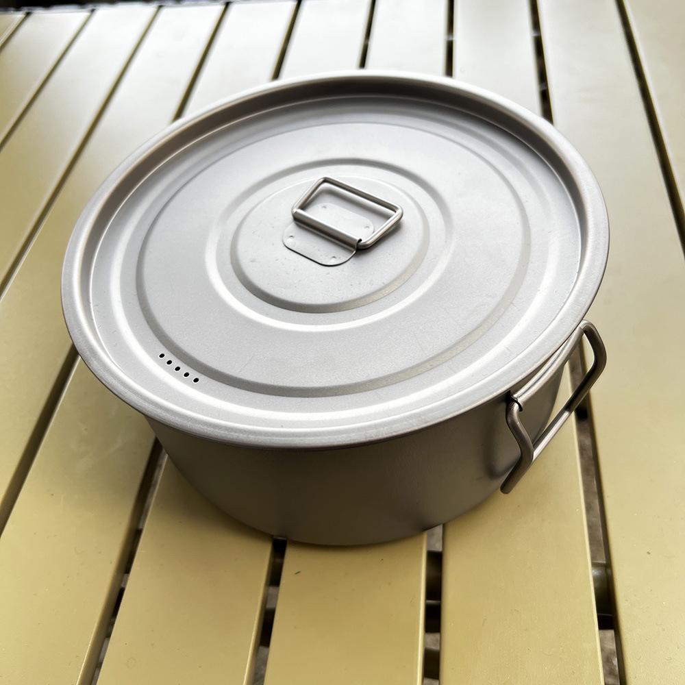 Ice Flower Titanium Camping Cookware Set: Lightweight, Portable, Foldable Pot & Frying Pan for Outdoor Cooking