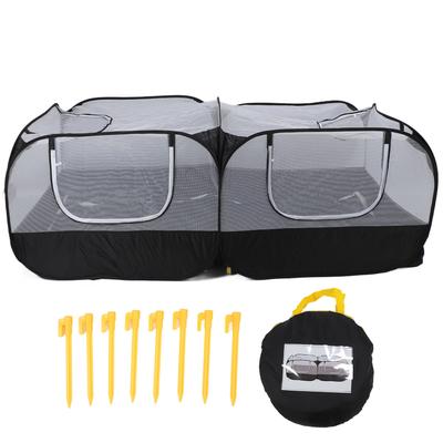 Складная игровая палатка для питомцев, портативная, дышащая, со стенкой из прозрачной сетки, самораскладывающийся манеж для мелких животных, для курицы, кошки, собаки