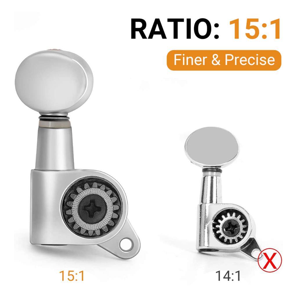 Колки для настройки гитарных струн, колковая механика, герметичные колки, ключи для настройки, овальные кнопки, 6 правых для электрогитары или