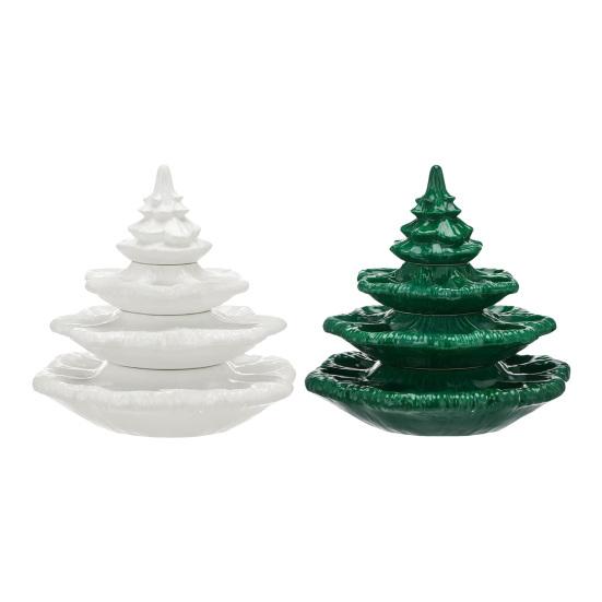 Christmas Tree Deviled Egg Tray, Resin Appetizer Platter for 24 Eggs Festive Holiday Party Serving Dish And Decor