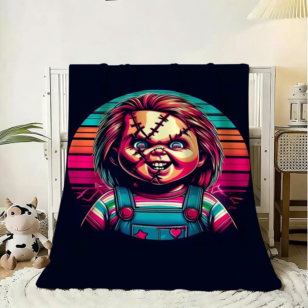 Плед Chucky из фильма ужасов, мягкий фланелевый плед, легкий дышащий летний плед для сна, для дома, путешествий, уютный декор