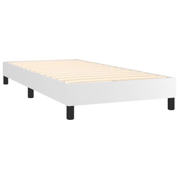 Maison Exclusive - Sommier à lattes de lit avec matelas Blanc 100x200cm Similicuir