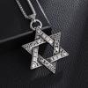 Stainless Steel Solomon Star of David Pendant Men's Six Pointed Star Necklace Jewish Jewelry New Year Gift