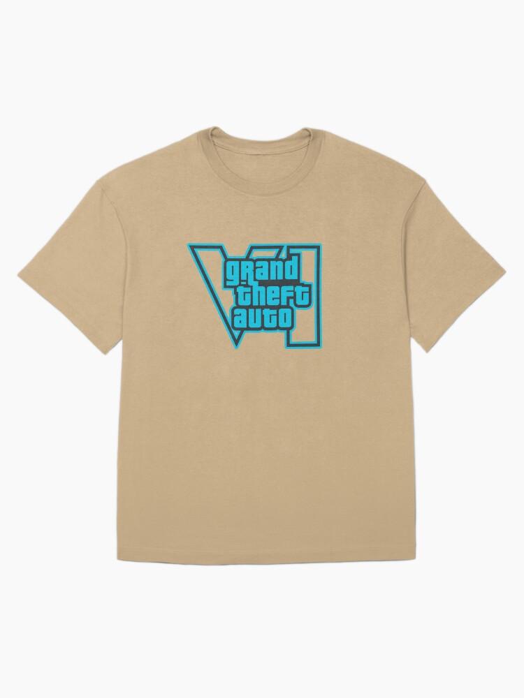 Grand Theft Auto GTA 6 Grand Theft Auto 6 Vice City Logo Cool Blue Oversized T-Shirt