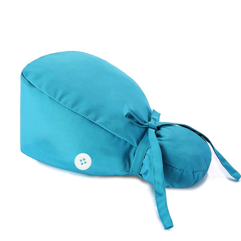 1 шт. с пуговицами однотонная шапочка медсестры с высоким хвостом регулируемая легко моется
