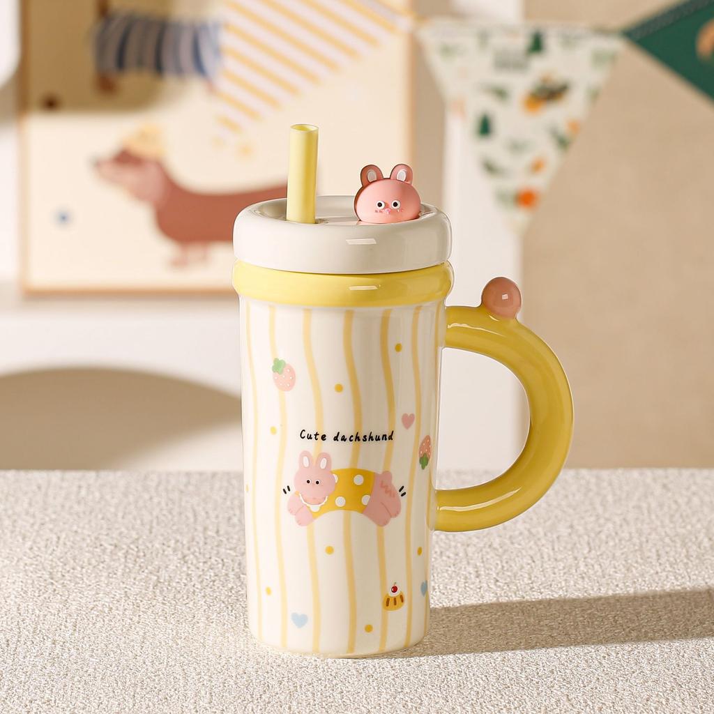 Девушка нишевая высокоценная кружка керамическая чашка с крышкой большая емкость чашка для воды кофейная чашка подарок на день рождения сувенир