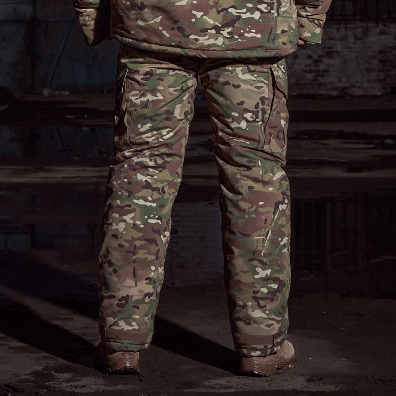 Mens Camo Thermal Insulated Outdoor Trousers Winter Hiking Camping Pants Windproof Warm Fleece-Lined Cotton Blend