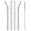 KADAX drinking straw set made of borosilicate glass, 20 cm, 4 pieces + cleaner