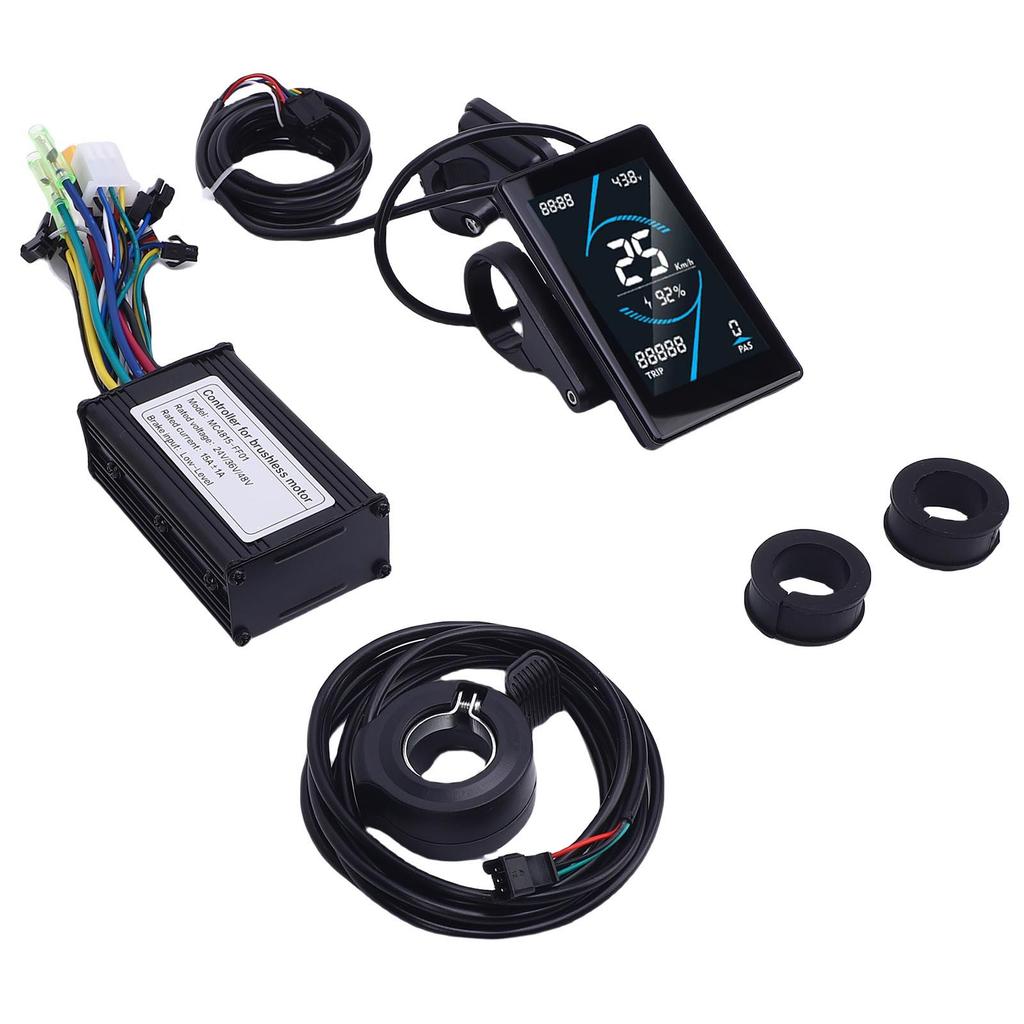 Electric Bike Controller Kit 15A 3 Mode Sine Controller T5S LCD Display Panel 130X Thumb Throttle Fo
