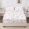 Узор из цветов и растений Шапка на кровать из трех частей Цифровая печать Постельное белье Шапка на кровать Набор из трех частей Дети и Взрослые