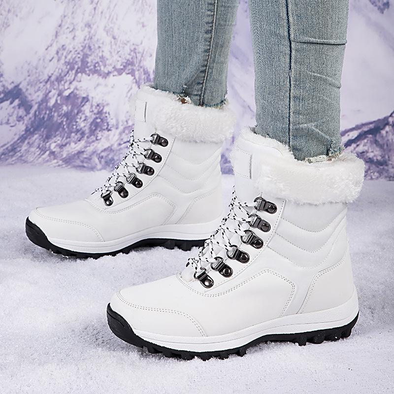 2024Women's Snow Boots Fashion High Top Casual Cotton Shoes Plush Warm Winter Boots for Women Non-slip Platform Boot Botas Mujer