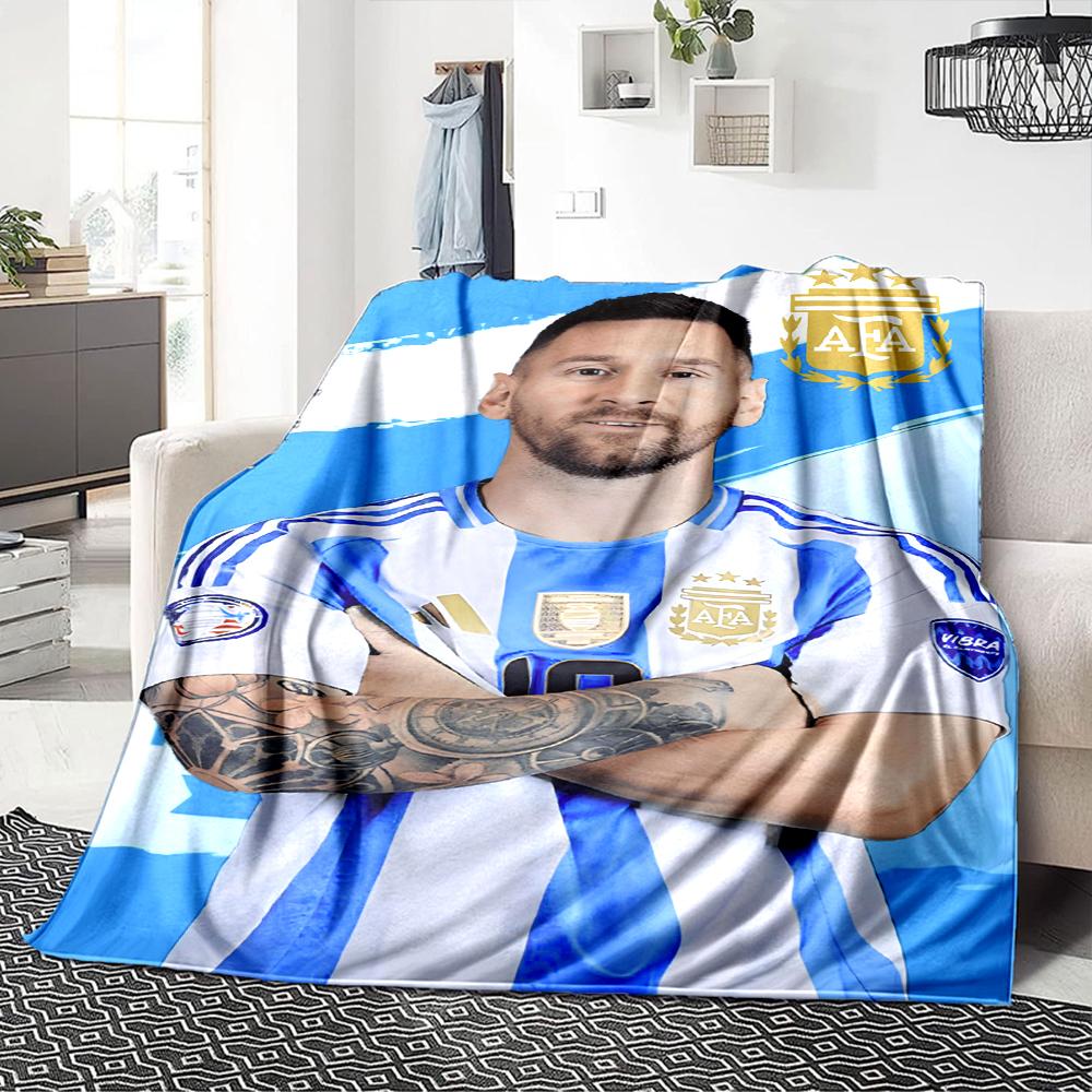 Soccer Player Pink Kit printed flannel breathable and warm blanket, a stylish home gift, suitable for home, office and bedspread use. 15a171