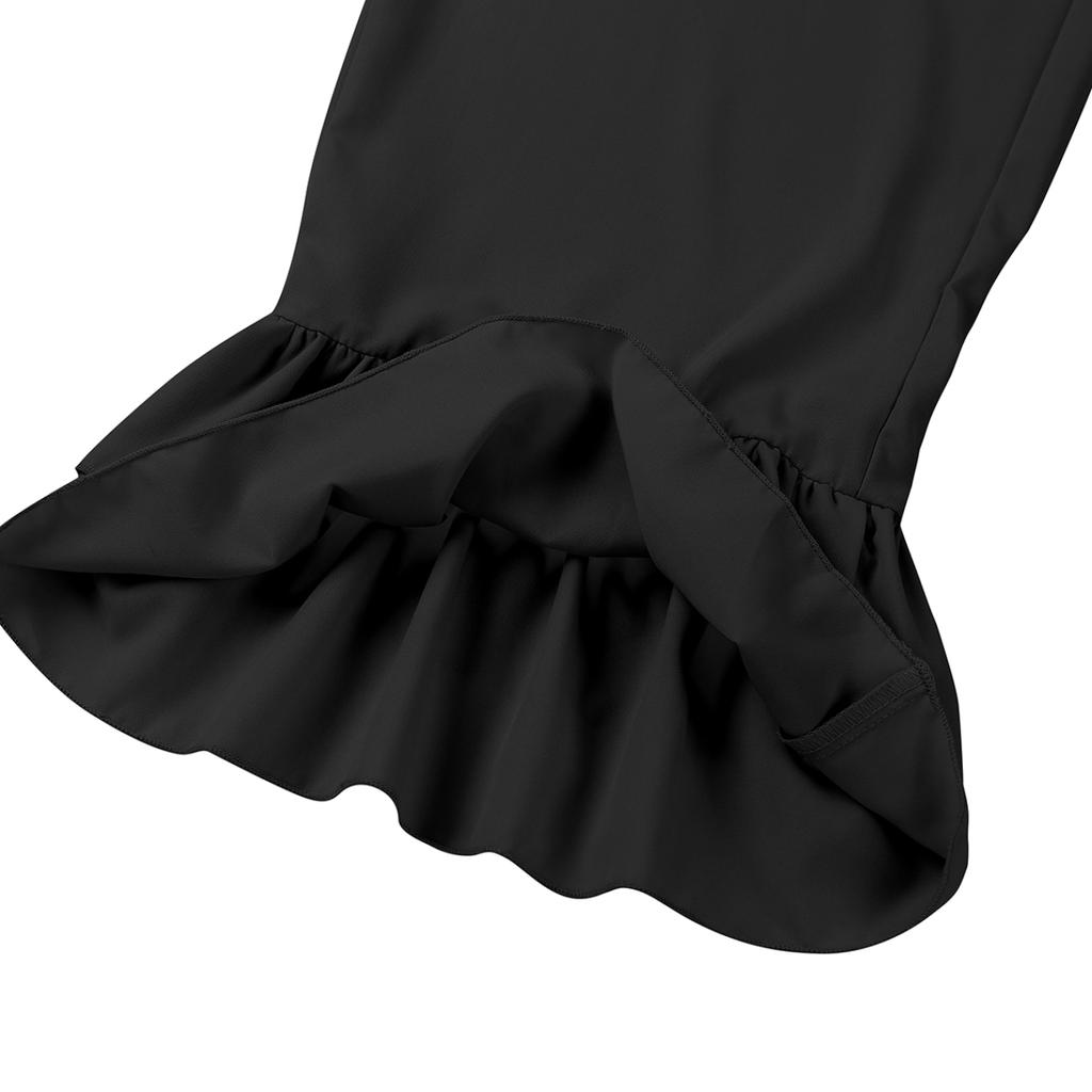 Women Retro Vintage Elastic Waist Ruffles Hem Pantaloons Bloomers Underpants Victorian Era Costume