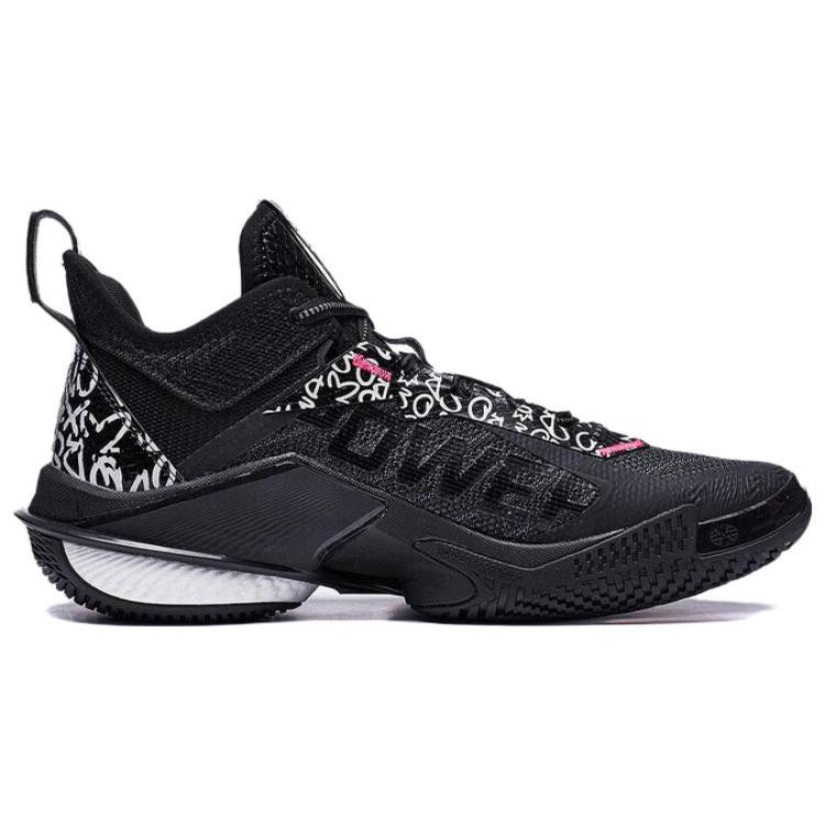 Li Ning Power 10 Средние Высокие Баскетбольные Кроссовки Мужские Черные ABAT089-7