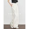 FAESSLIN Women's High-Waist Linen Blend Wide-Leg Suit Pants