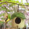Hanging Resins Leaf Bird House for Bird Breeding Handmade Outdoor Bird Nest for Small Feathered Bird Shelter Nest House