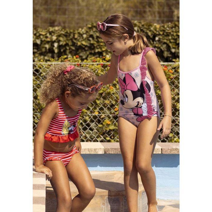 Maillot de bain - Minnie - Enfant - Rose - Tissu doux - Bretelles réglables