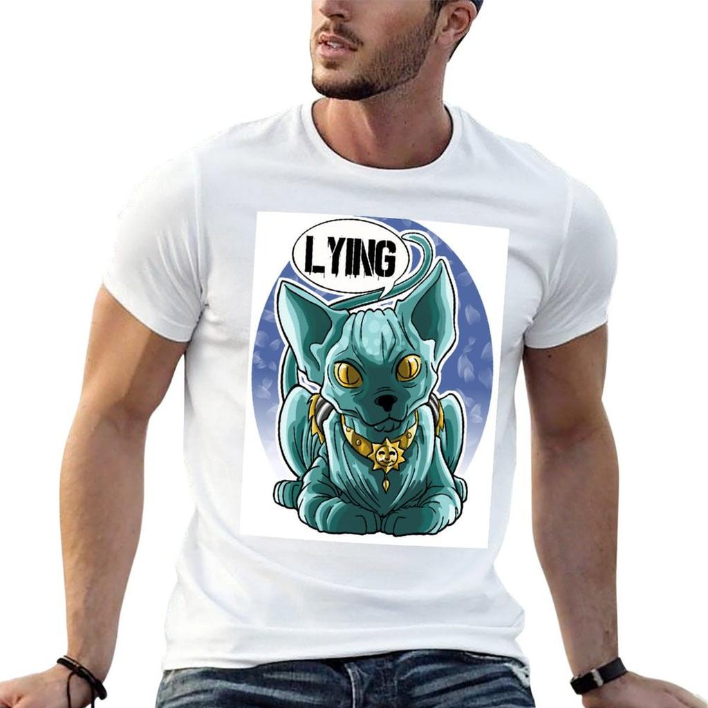 Lying Cat T-Shirt anime t shirts for man t shirt man luxury anime tshirt T-shirt