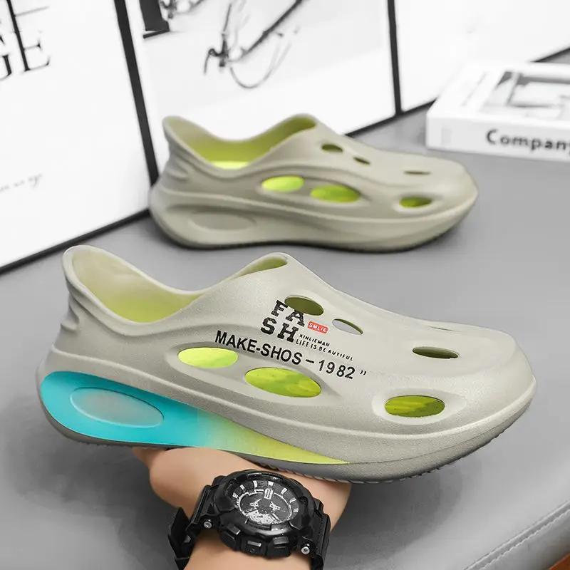 Мужская обувь Нескользящая высококачественная обувь с отверстиями Мужские сандалии Дешевая распродажа Корейский стиль Уличная обувь 2024 года Новые стили Купить тренд