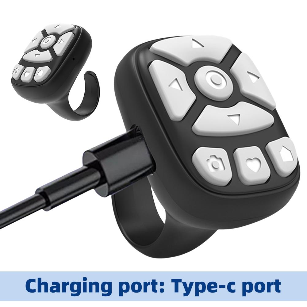 Wireless Camera Shutter Selfie Button Remote Control Scrolling Ring Bluetooth E-book Page Turner for Tik Tok Video Controller