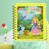 Children Early Educational Water Drawing Book and Water Pen Set Reusable Cartoon Coloring Magic Book for Kids Travel Use