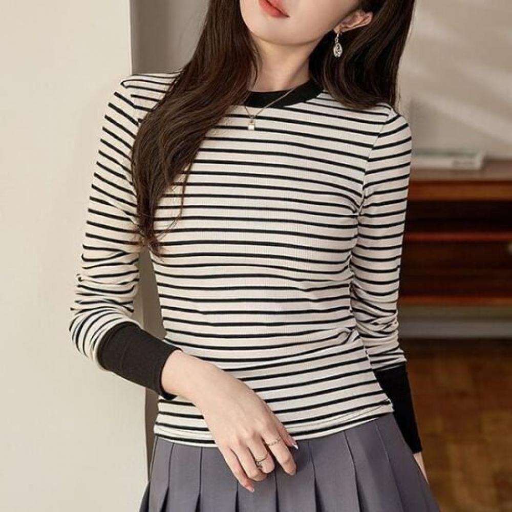 Navava Men NT3018 STripe Color Block Long Sleeve T shirT