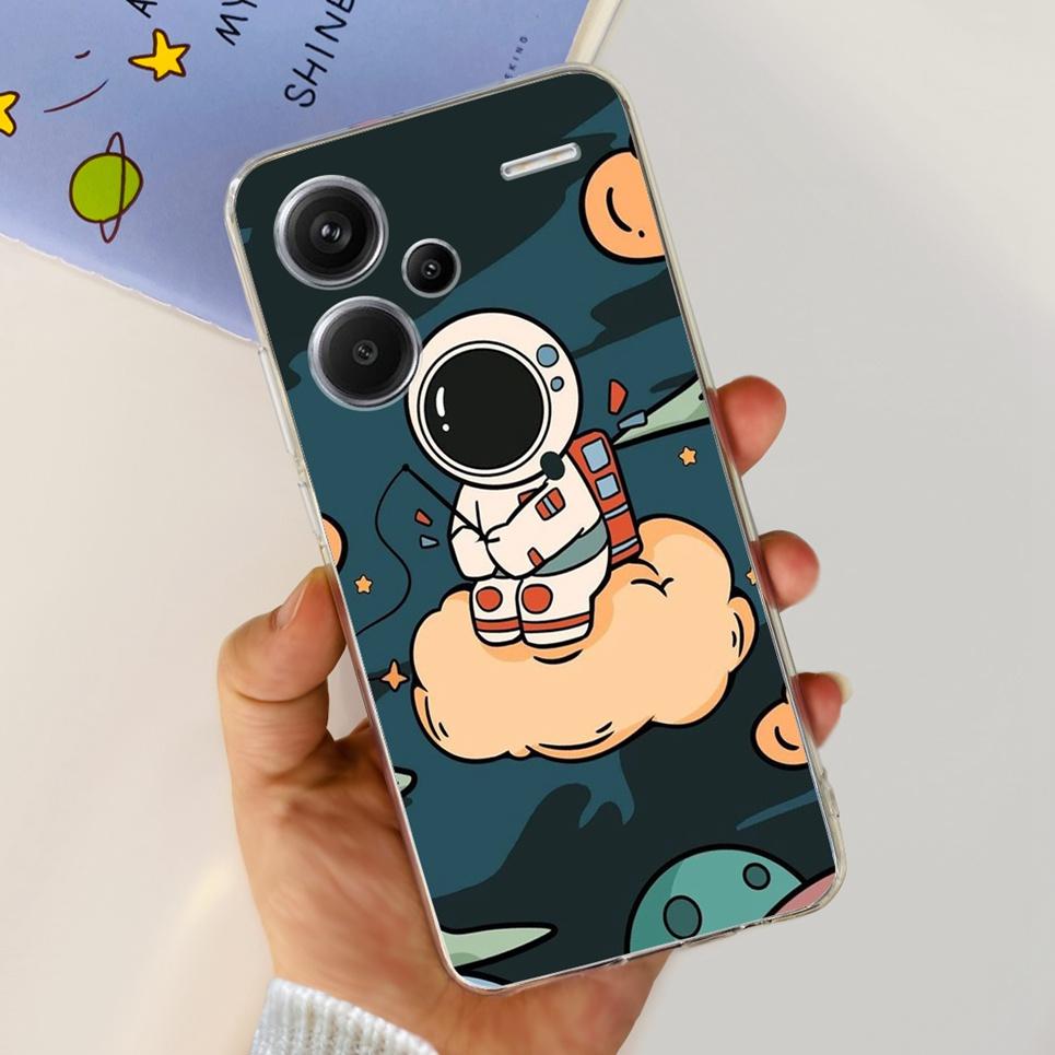 For Xiaomi Redmi Note 13 Pro Plus Pro+ Case Transparent New Fashion Pattern Soft TPU Etui For Xiaomi Redmi Note 13 4G 5G Bumper