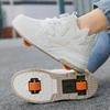 Girls 2-wheel High-top Roller Shoes Fashion Parkour Sneakers With Wheels Women's Retractable Dual-purpose Skates Sports Shoes