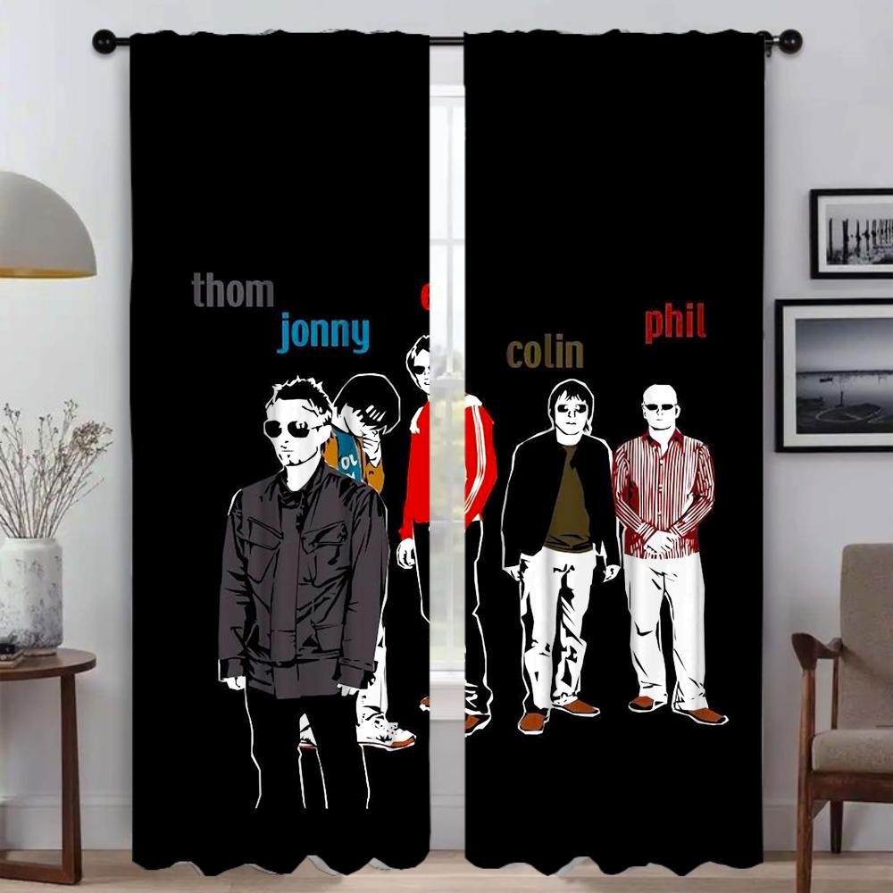 Тюль Radiohead для спальни, гостиной, занавески для украшения кухни на Хэллоуин, занавески для камеры, домашний интерьер, 2 шт.