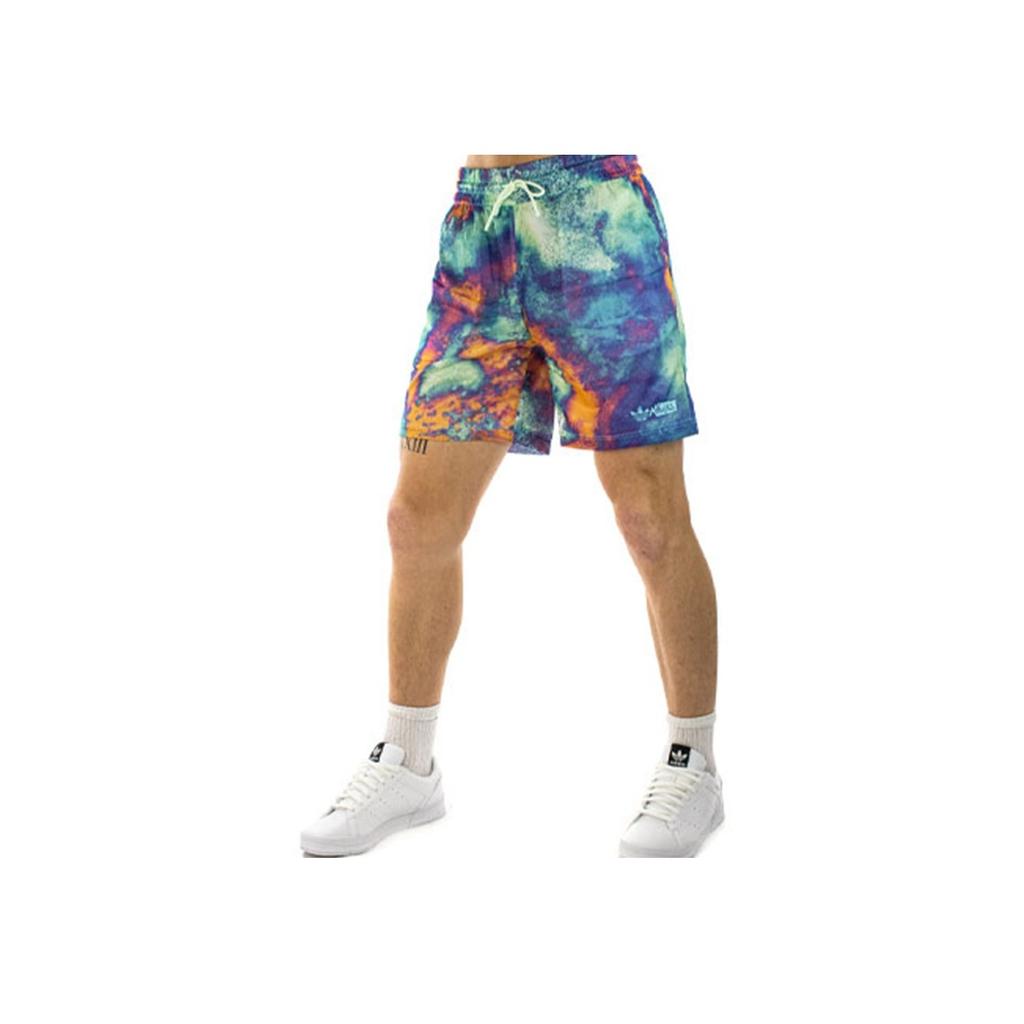 adidas Оригинальные повседневные спортивные шорты с логотипом Tie-Dye и шнурком, мужские брюки, разноцветные HT1653