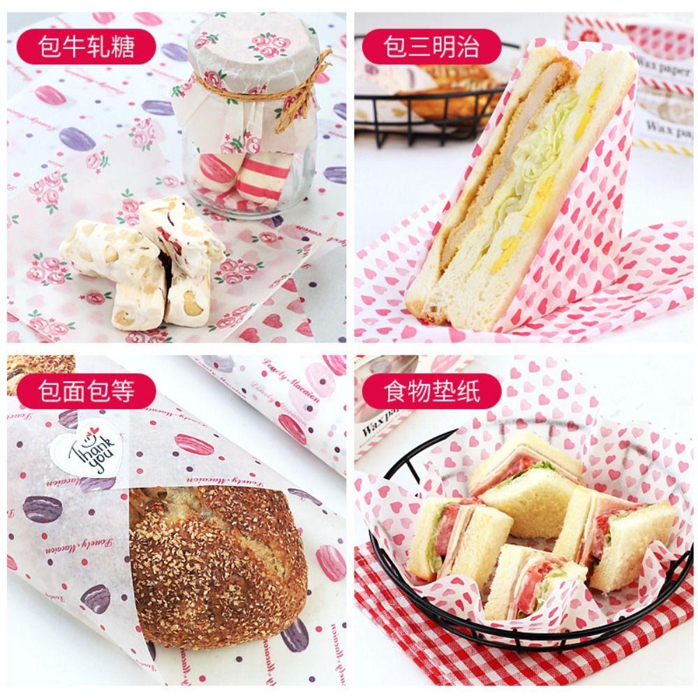 10/50pcs Disposable Wax Paper Oilproof Sandwich Hamburger Anti-stick Baking Wax Paper Pad