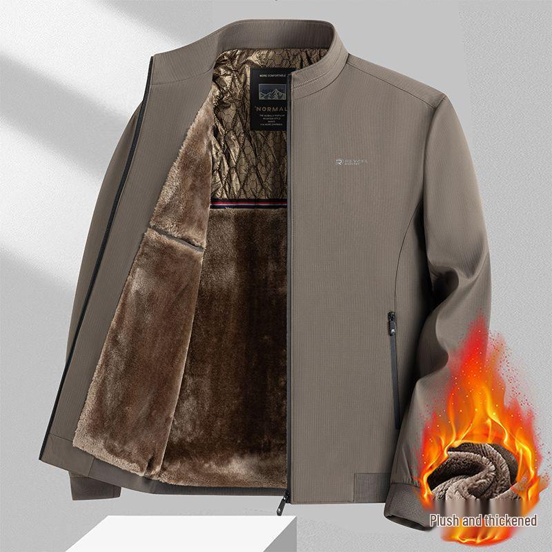 Spring & Autumn Stand-up Collar Jacket for Middle-Aged Men: Versatile Lightweight Business Casual Coat