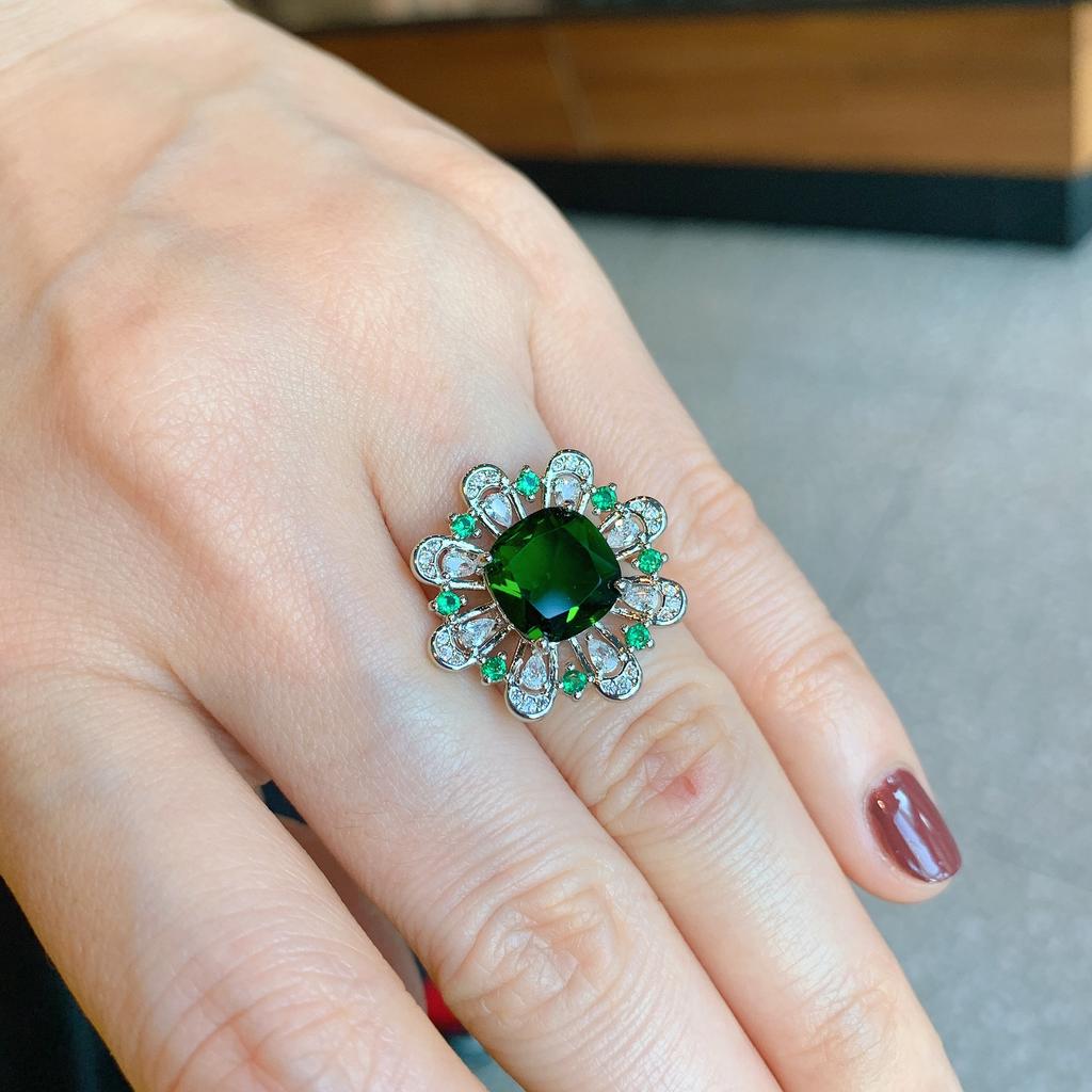 Ювелирные изделия Новое рубиновое кольцо с имитацией королевского сапфира, регулируемое кольцо