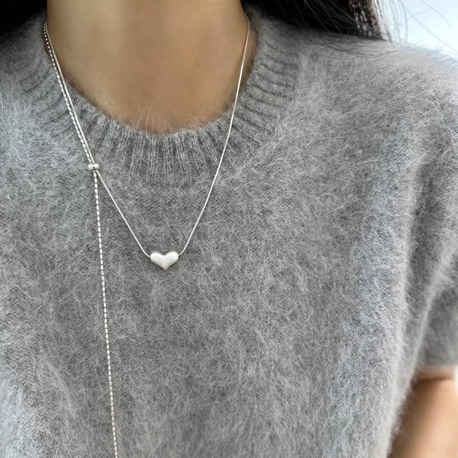 Long Sweater Chain Heart Pendant Adjustable Necklaces For Women Fashion New Autumn Winter Jewelry Gift Party Daily