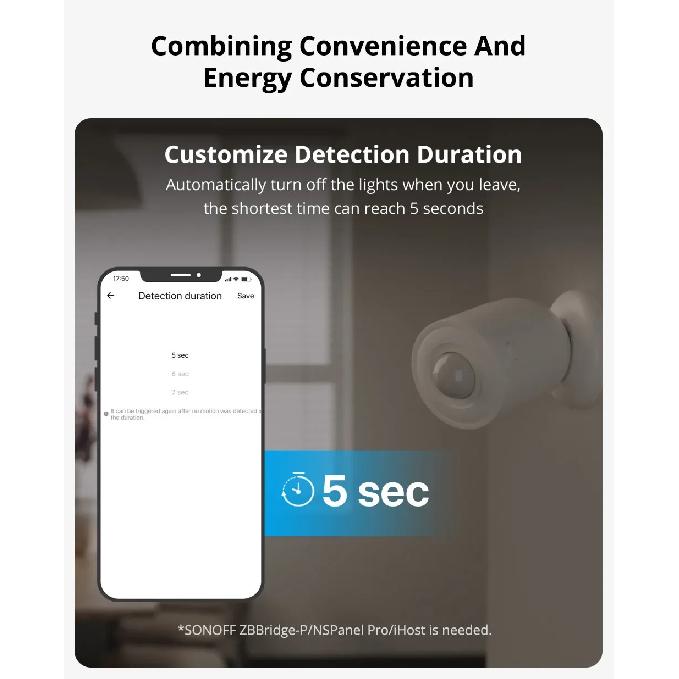 SONOFF SNZB-03P SNZB 03P Zigbee Motion Sensor Human Presence Sensor 5-Sec Faster Detection Smart Scene Google Home Assistant