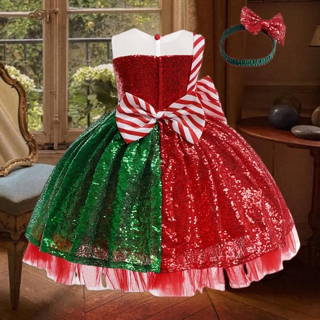 Children's Sequined Christmas Dress, Birthday Party Performance Dress