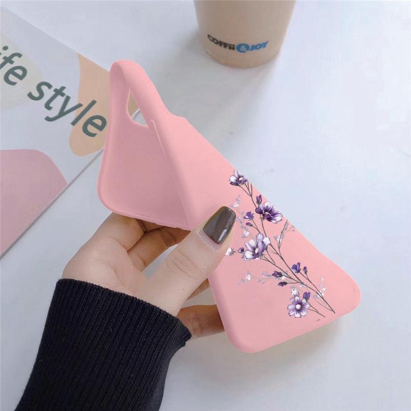 Мягкий силиконовый чехол с цветочным узором для Samsung A55 M35 S24 Xiaomi Redmi Note 13 Pro 13C iPhone Huawei Honor Realme Camera Защитный противоударный чехол