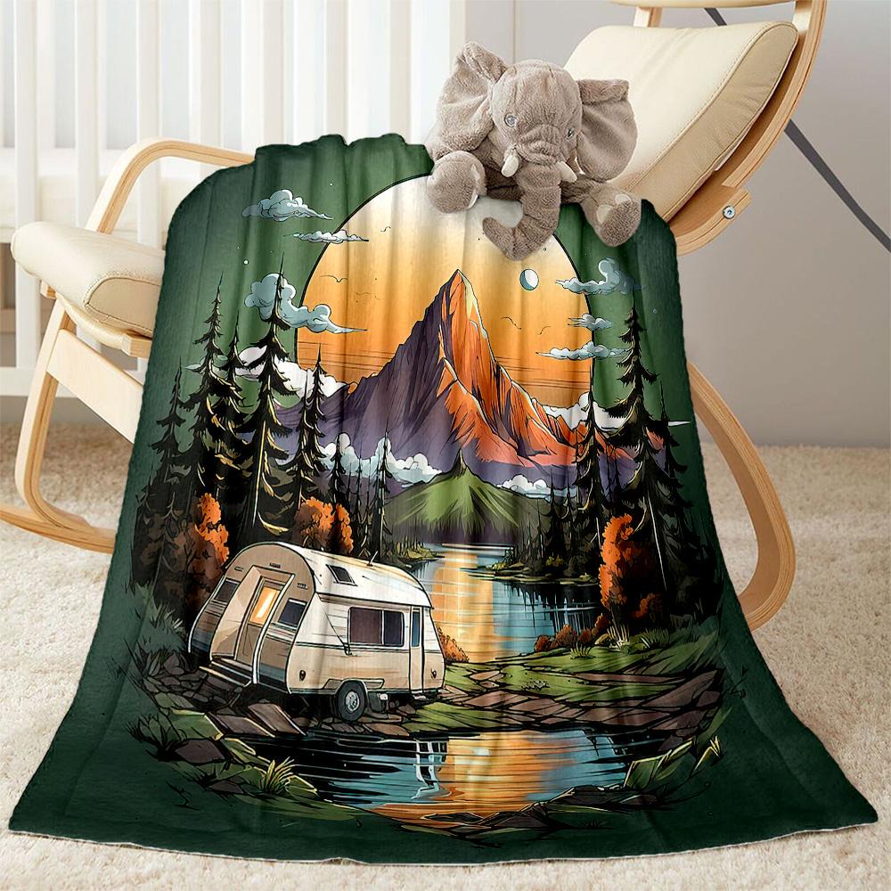 Campfire Night Adventure Blankets are suitable for living rooms,making them an ideal choice for outdoor travel and gifts.