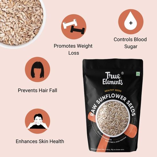 True Elements Сырые семена подсолнечника 150 г - Семена подсолнечника для еды