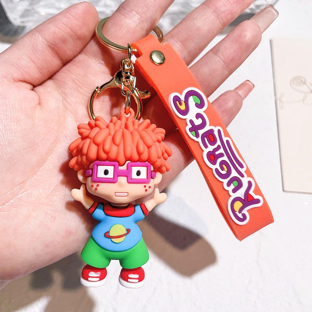 Anime Kawaii Rugrats in Paris Keychain Cartoon Naughty Soldier Pendant Car Keyrings Bag Ornament Fashion Related Key chain Gifts