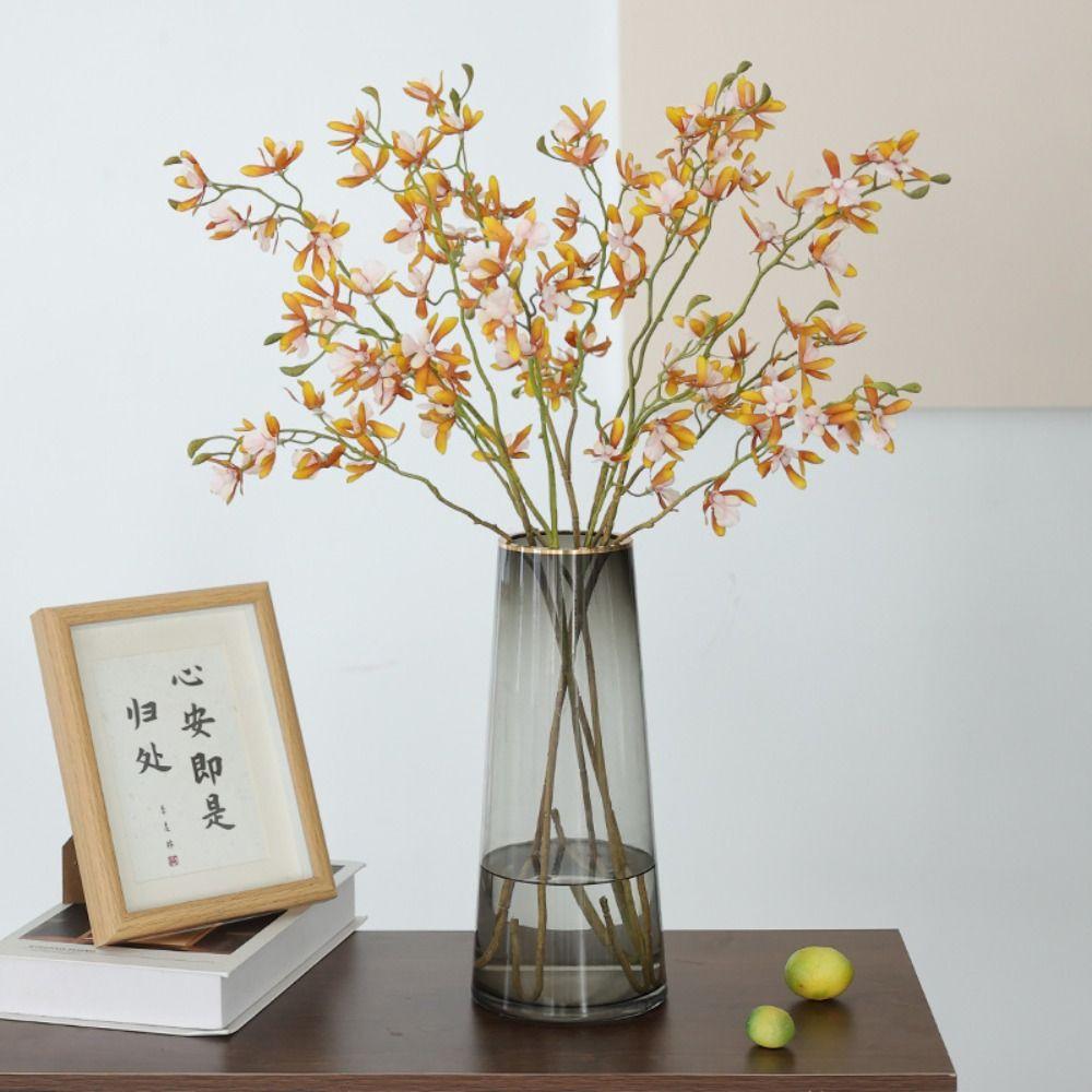 Real Touch Cymbidium Flower Branches Realistic Artificial Orchid Flower Fake Flowers Wedding Decor