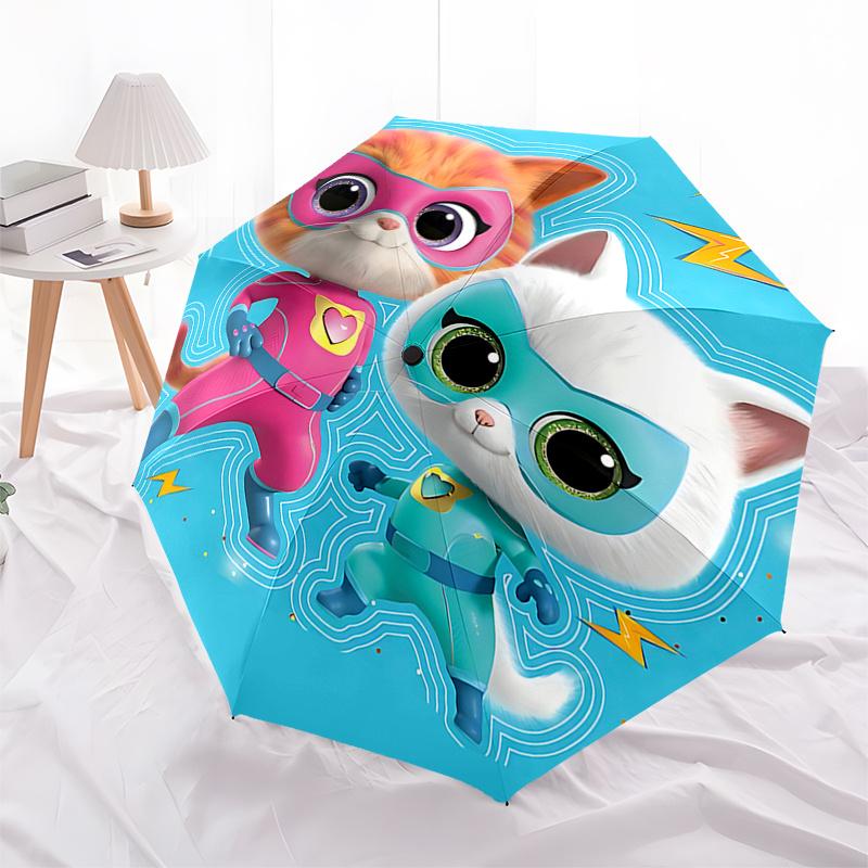 Bitsy Boots Blast Queen: Automatic Opening/Closing Umbrella with Foldable Design and 8-Bone Iron Frame - Perfect for Fans, Travelers, Daily